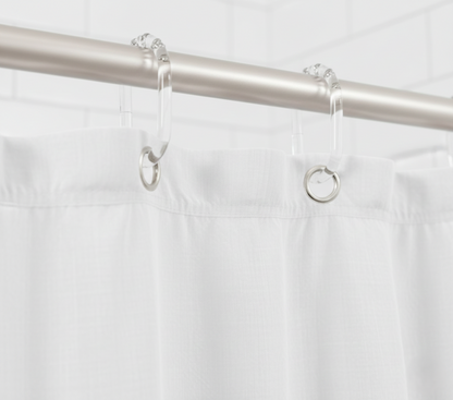 טבעות וילון אובלי שקוף - 12 יחידות-טבעות לוילון אמבטיה-Herman-סופר הום