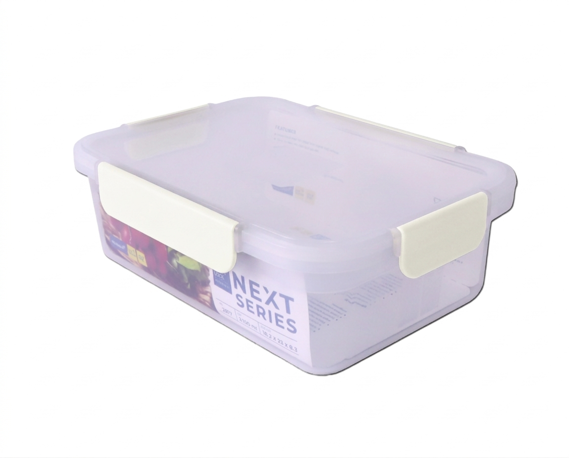 קופסת אחסון מלבנית Super Lock Next - מגוון צבעים-קופסאות מטבח פלסטיק-Rose & Stein-לבן-סופר הום