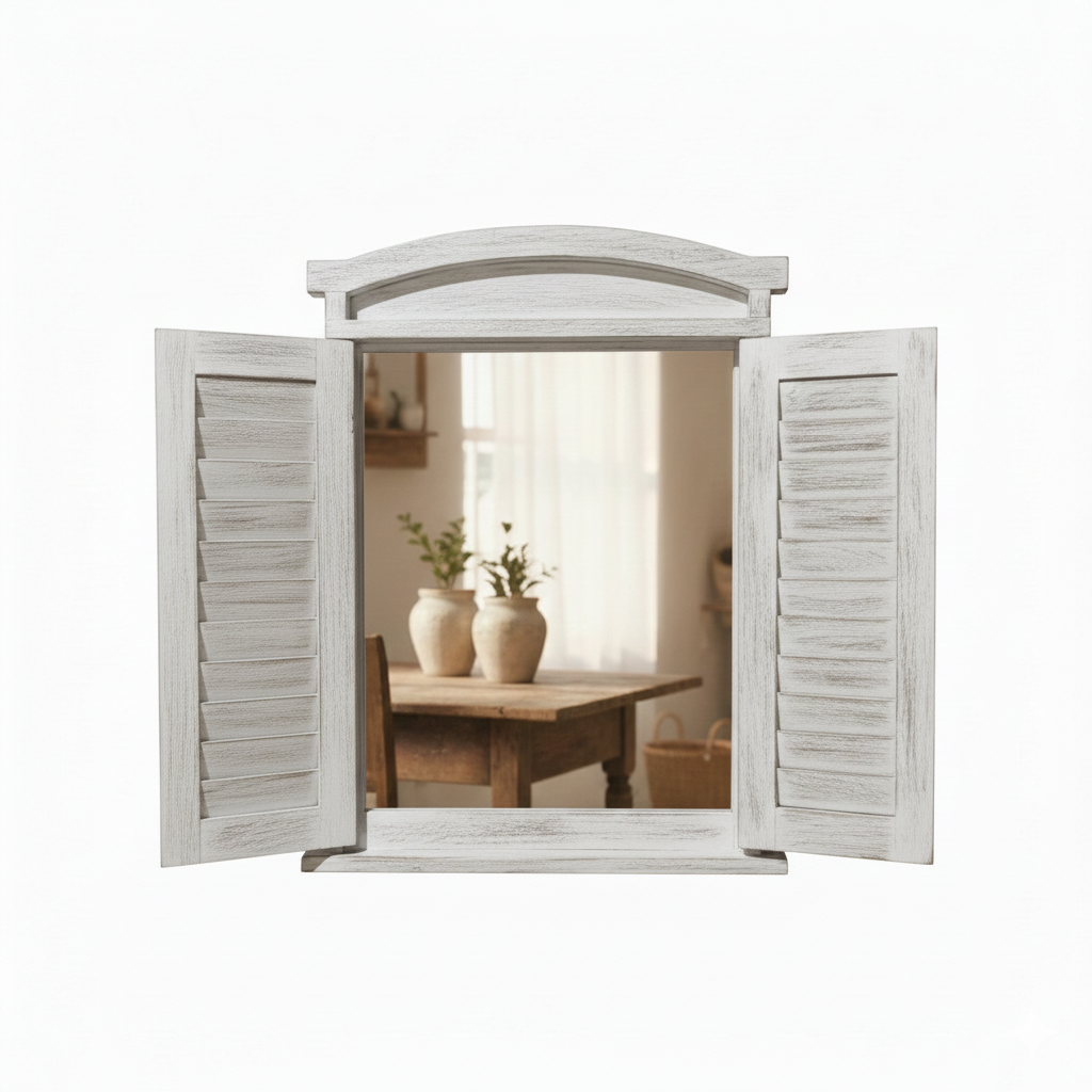 מראה תריס וינטג' לבן 45*60-א. לויזון-סופר הום