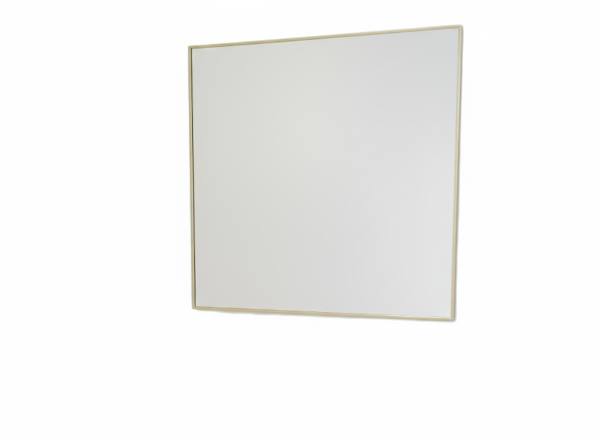 מראה מרובעת מסגרת מתכת שחור/זהב - מגוון גדלים-SUPERHOME סופרהום-מסגרת זהב-60x60 ס"מ-סופר הום