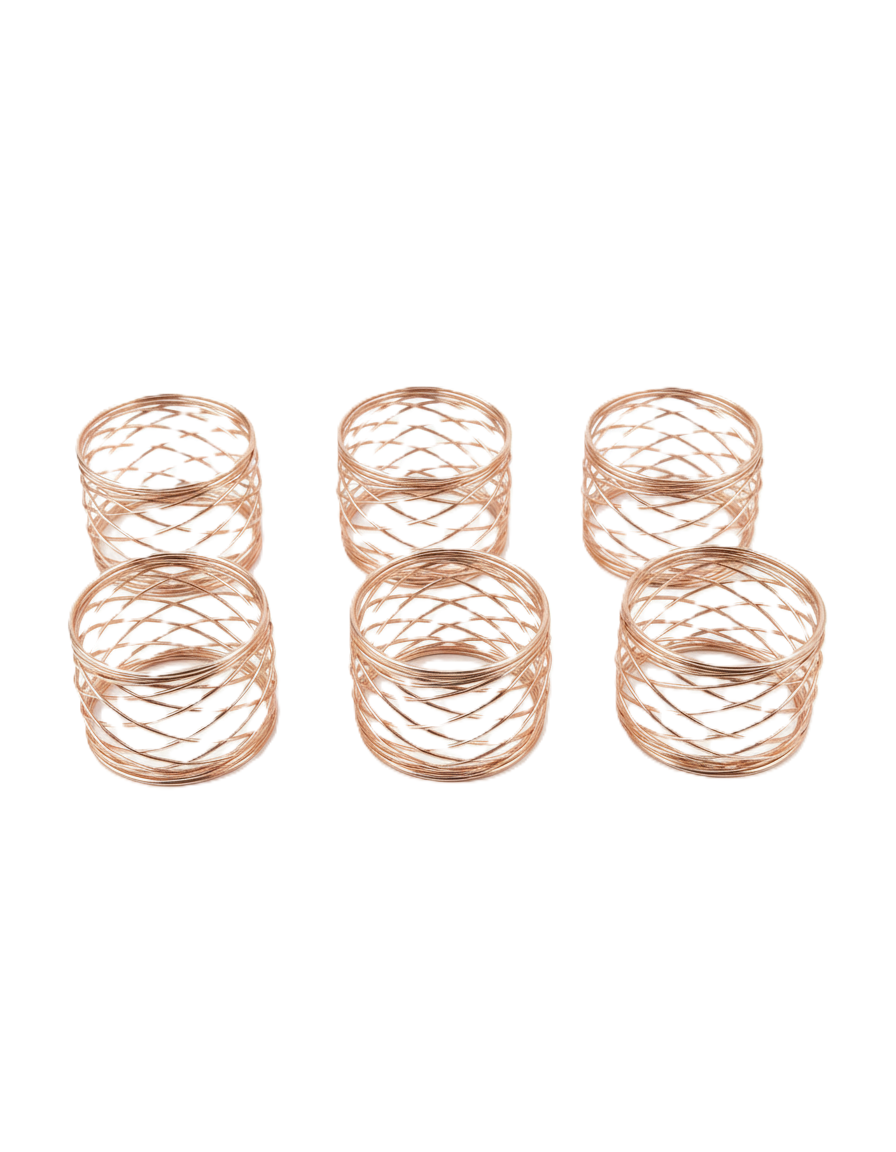 סט 6 חבקים למפיות - דגם Rose Gold Reine-חבקים למפיות-Food Appeal-סופר הום