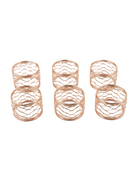 סט 6 חבקים למפיות - דגם Rose Gold Reine-חבקים למפיות-Food Appeal-סופר הום