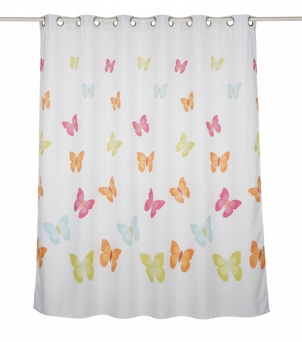 וילון אמבט צבעוני 1.80*1.20 - מגוון דגמים-וילון אמבטיה-Aquila-פרפרים-סופר הום