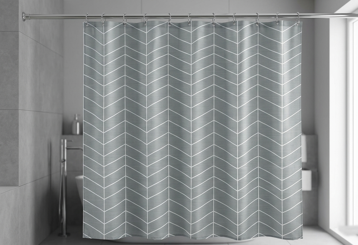 וילון אמבטיה איכותי - מגוון דגמים-וילון אמבטיה-CASA EMI-ירוק פסים-סופר הום