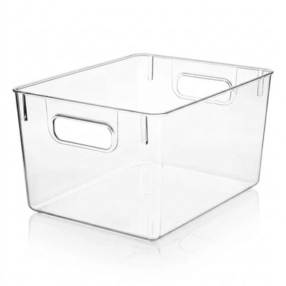קופסת אחסון אקרילית עם ידיות - מגוון גדלים-ארגונית-Home Design-15.3*21*28.7 ס״מ-סופר הום