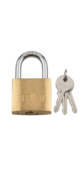 מנעול תלייה פליז איכותי - 40 מ"מ-מנעול-Herman-סופר הום