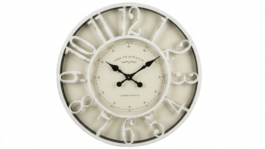 שעון תבליט לבן זהב-שעון קיר-א. לויזון-סופר הום