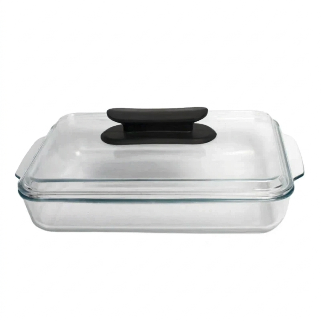 תבנית זכוכית לתנור כולל מכסה עם ידית-תבניות זכוכית-Fresco-סופר הום