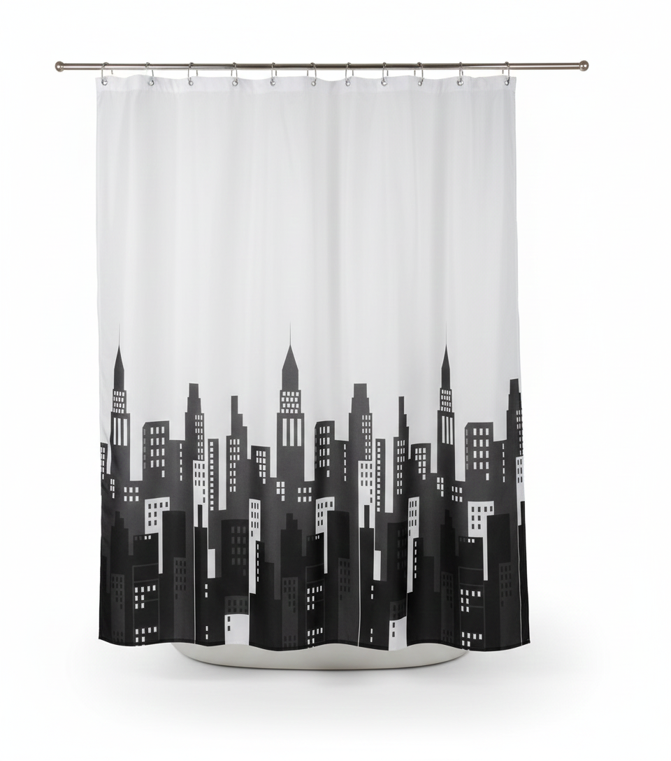 וילון אמבט צבעוני 1.80*1.20 - מגוון דגמים-וילון אמבטיה-Aquila-בניינים-סופר הום