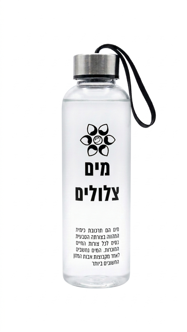 בקבוק מודפס עם רצועה 500 מ"ל - מבחר צבעים-MAMA-שחור-סופר הום