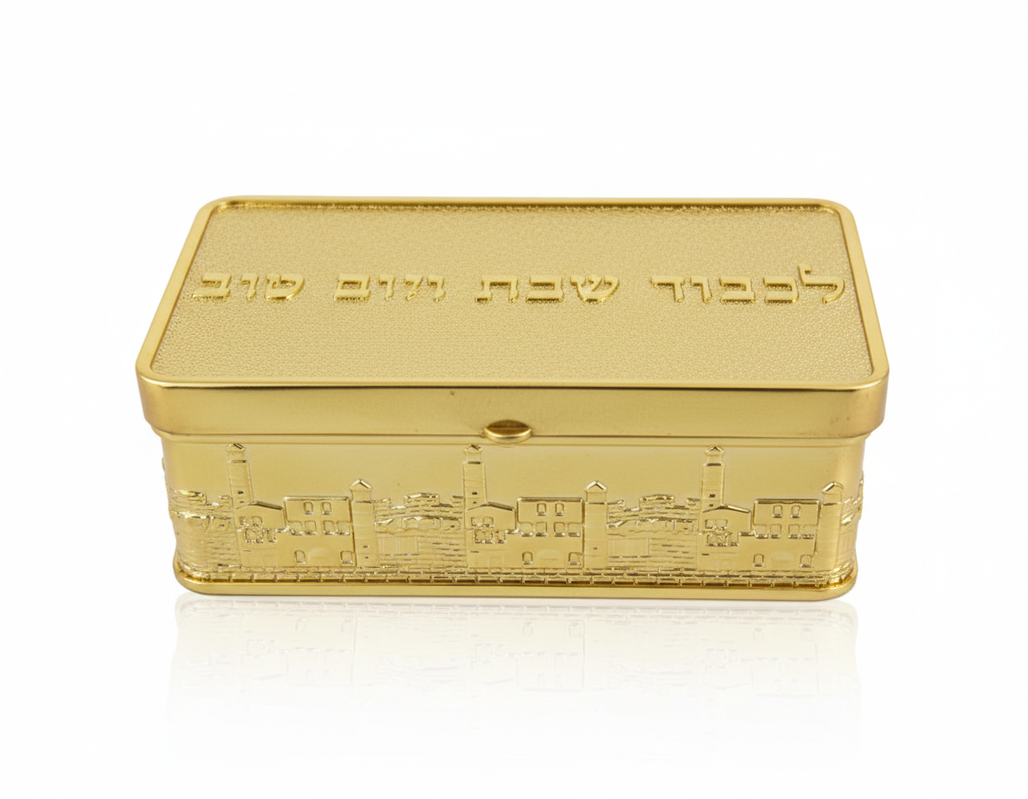 קופסת פמוטי שבת לנסיעות-מעמדים לנר-סופר הום-זהב-סופר הום
