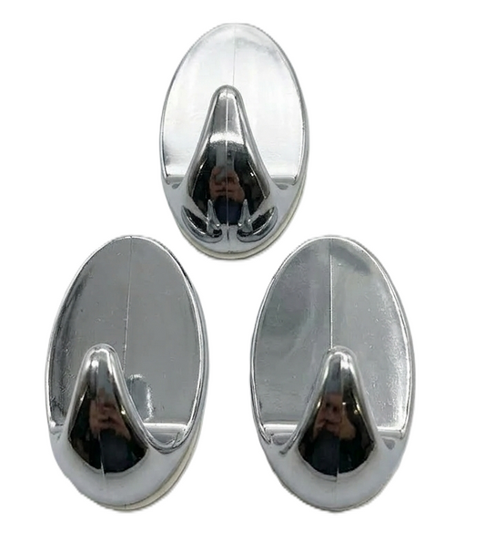 סט 3 קולבי הדבקה אובלי-וו תלייה לקיר-Home Design-סופר הום