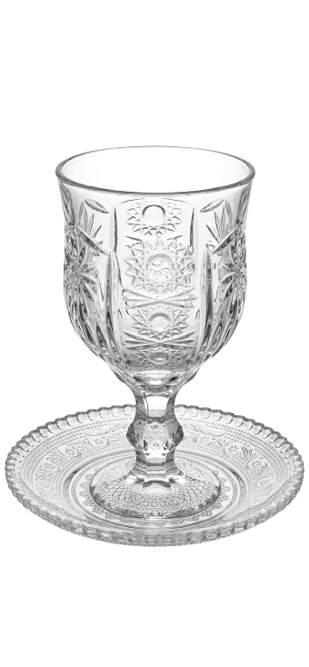 גביע קידוש מזכוכית מעוטרת-גביעי קידוש זכוכית-SUPERHOME סופרהום-סופר הום