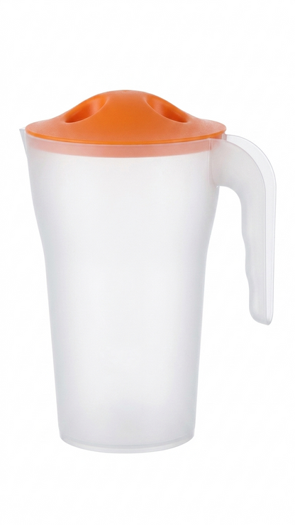 כד שתיה מעוצב כולל מכסה - 2 ליטר-קנקן פלסטיק-ItalPlast-כתום-סופר הום