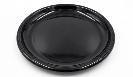 צלחת פלסטיק שחורה שטוחה 23 ס''מ-צלחת פלסטיק-סופר הום-סופר הום