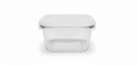 קופסת אחסון זכוכית מרובעת - מגוון גדלים-קופסאות מטבח זכוכית-Naaman נעמן-480 מ"ל-סופר הום