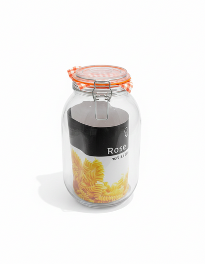 צנצנת זכוכית הרמטיקו 3.4 ליטר-צנצנת-Rose & Stein-סופר הום