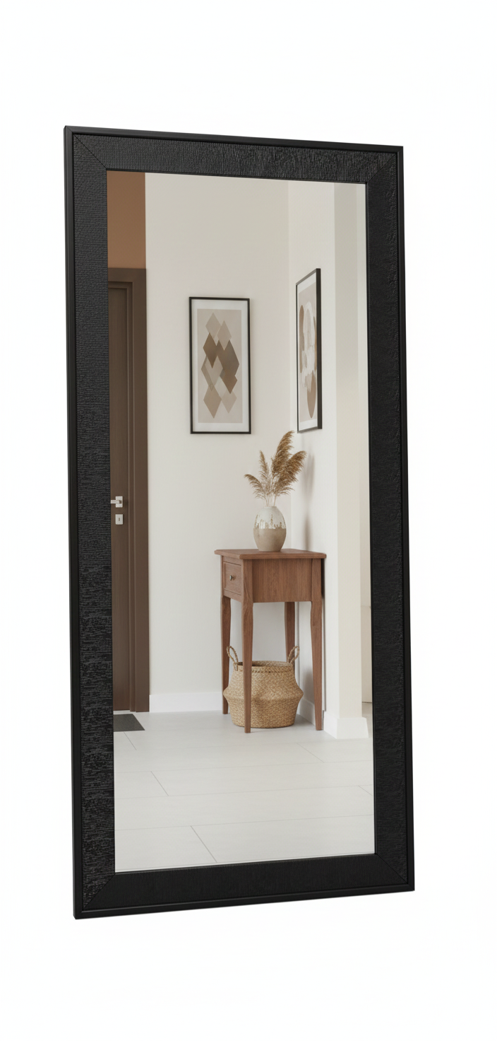 מראה עם מסגרת שחורה מעוטרת 120/50-האומנים-סופר הום