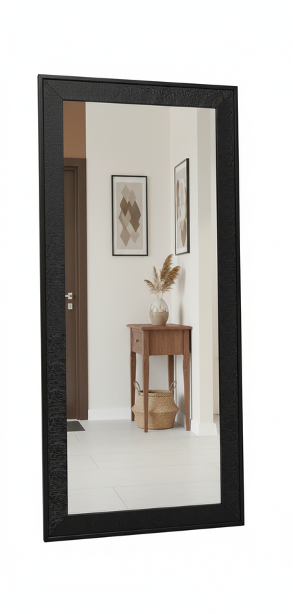 מראה עם מסגרת שחורה מעוטרת 120/50-האומנים-סופר הום