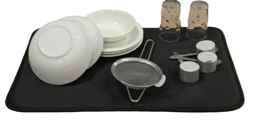 משטח ייבוש כלים PREMIUM 38*50 אפור/שחור-משטח לייבוש כלים-Kitchen & more-שחור-סופר הום