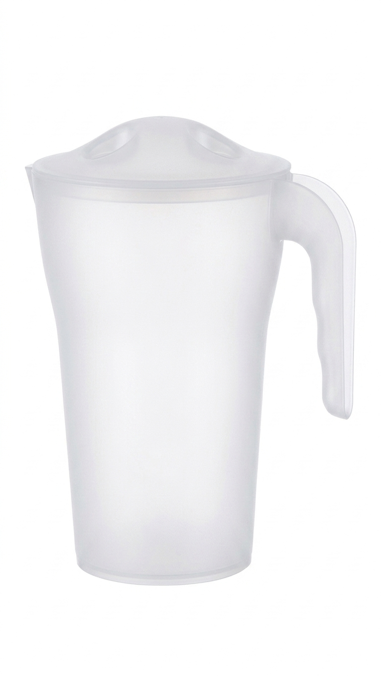 כד שתיה מעוצב כולל מכסה - 2 ליטר-קנקן פלסטיק-ItalPlast-שקוף-סופר הום