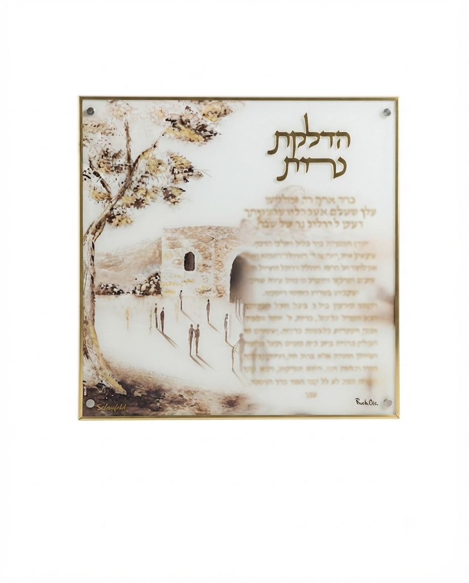 מעמד אקרילי עם ברכת הדלקת נרות-ברכת הדלקת נרות-Schonfeld Collection-קבר רחל-סופר הום