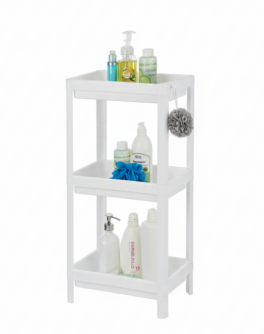 ארגונית פלסטיק 4/3 קומות - שחור/לבן-כוננית-KashGan-3 קומות-לבן-סופר הום