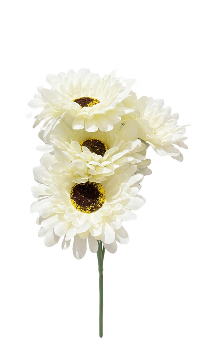 זר חמניות מלאכותי - מגוון צבעים-פרחים-ציפורה-לבן-סופר הום