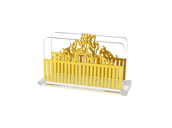 מעמד לקופסת גפרורים - דגם עיטורים מוזהבים-מעמד לקופסת גפרורים-אבי מתנות-סופר הום