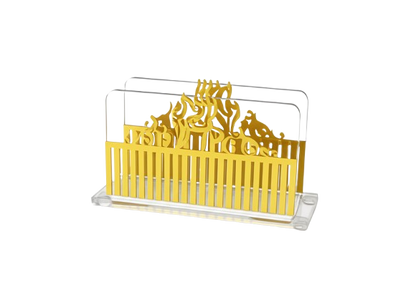 מעמד לקופסת גפרורים - דגם עיטורים מוזהבים-מעמד לקופסת גפרורים-אבי מתנות-סופר הום