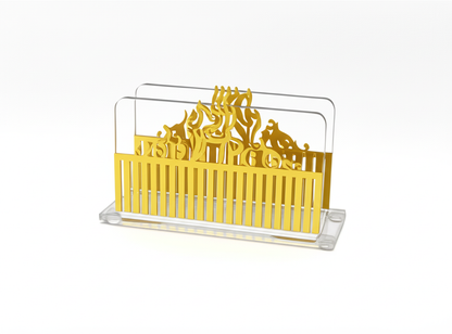 מעמד לקופסת גפרורים - דגם עיטורים מוזהבים-מעמד לקופסת גפרורים-אבי מתנות-סופר הום