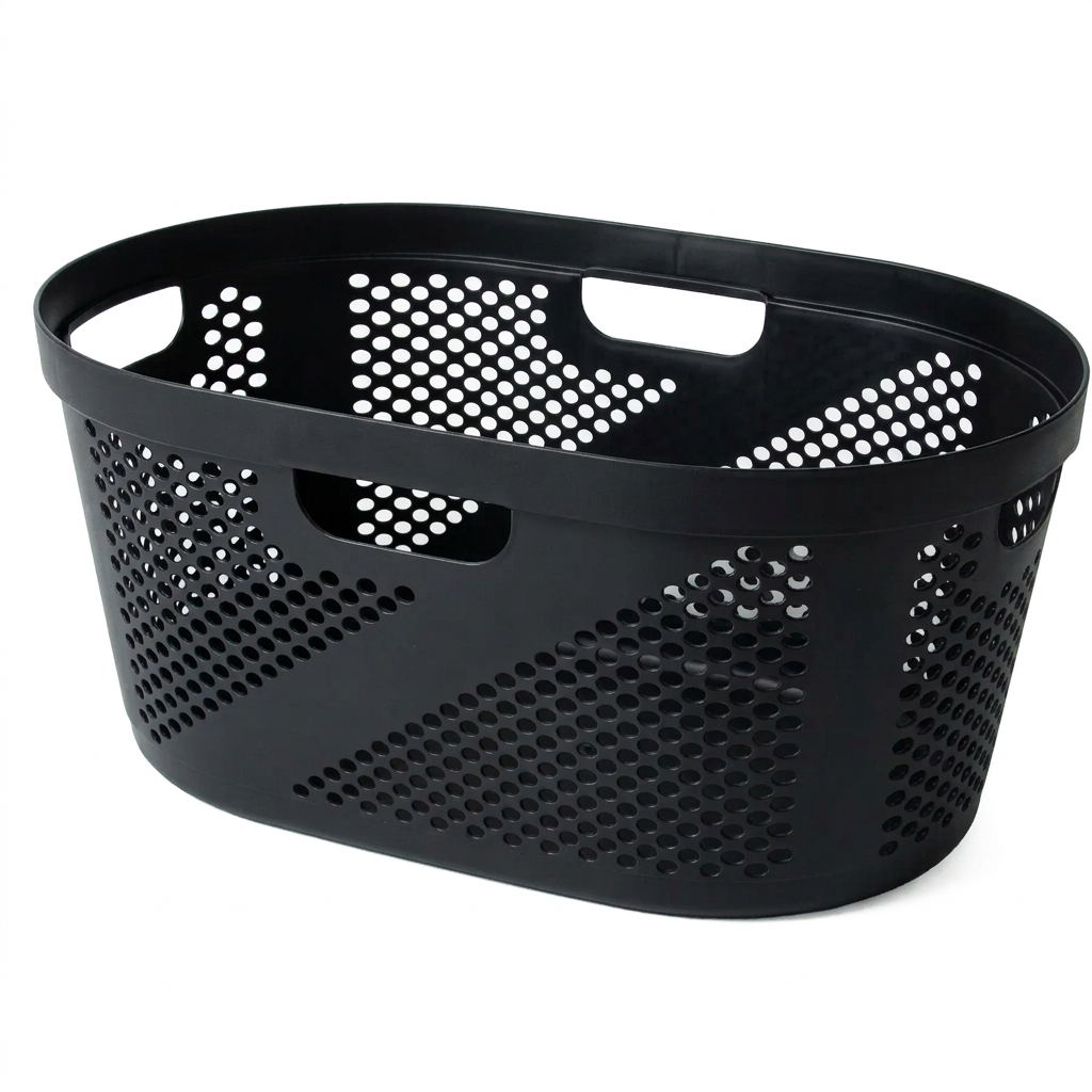 גיגית כביסה 40 ליטר - מגוון צבעים-סל כביסה פלסטיק-ליפסקי-שחור-סופר הום