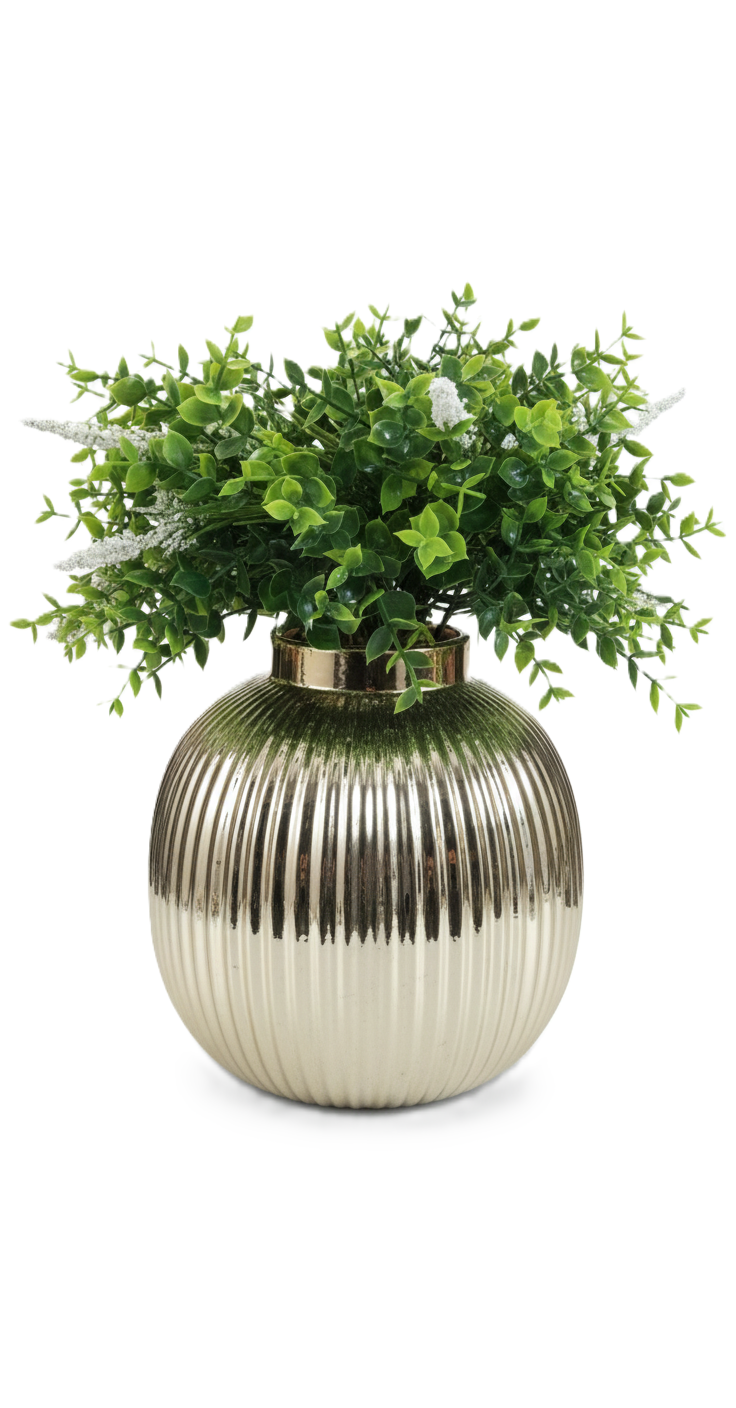 עציץ ירוקים בשילוב פרחים בבסיס קרמיקה-ציפורה-סופר הום