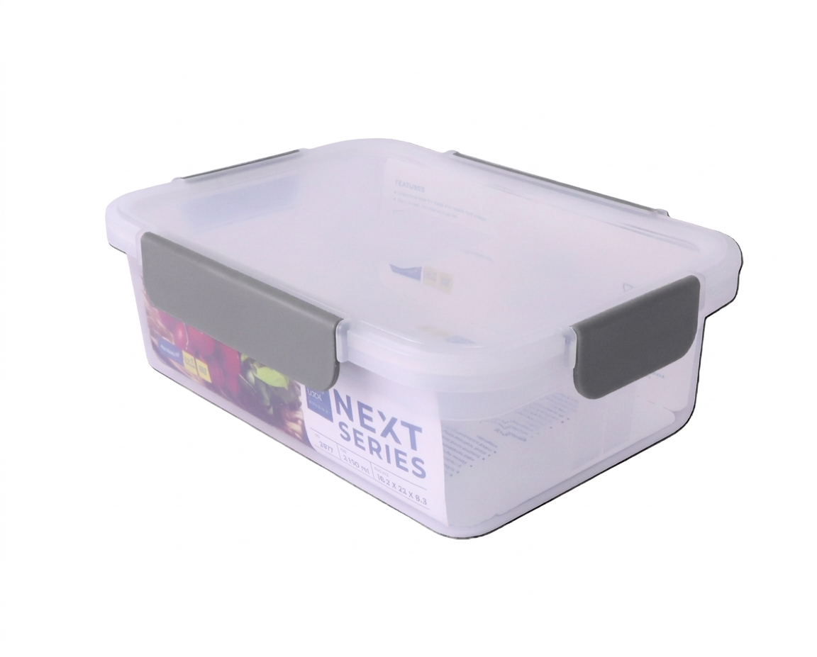 קופסת אחסון מלבנית Super Lock Next - מגוון צבעים-קופסאות מטבח פלסטיק-Rose & Stein-אפור-סופר הום