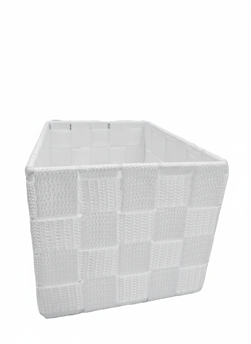 סלסלת אחסון קלועה - מגוון צבעים - מגוון גדלים-סלסלה-SUPERHOME סופרהום-לבן-12×19×14 ס״מ-סופר הום