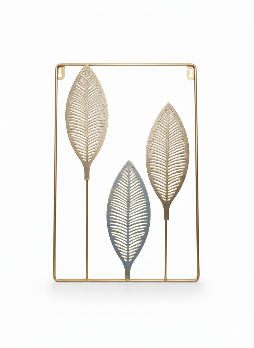 קישוט קיר מתכת – עלים דקורטיביים 40×29 ס