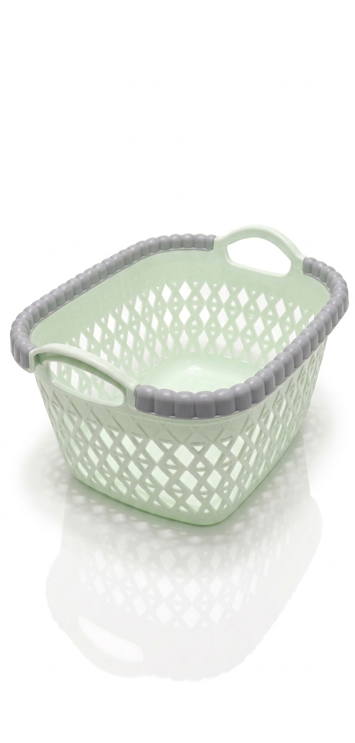 סלסלה סרוגה - 23×15×10 ס"מ-סלסלה-סופר הום-ירוק בהיר-סופר הום