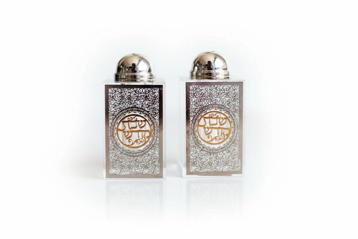 זוג מלחיות קריסטל - מגוון דגמים-מלחייה סגורה-סופר הום-מסגרת ירושלים כסף-סופר הום