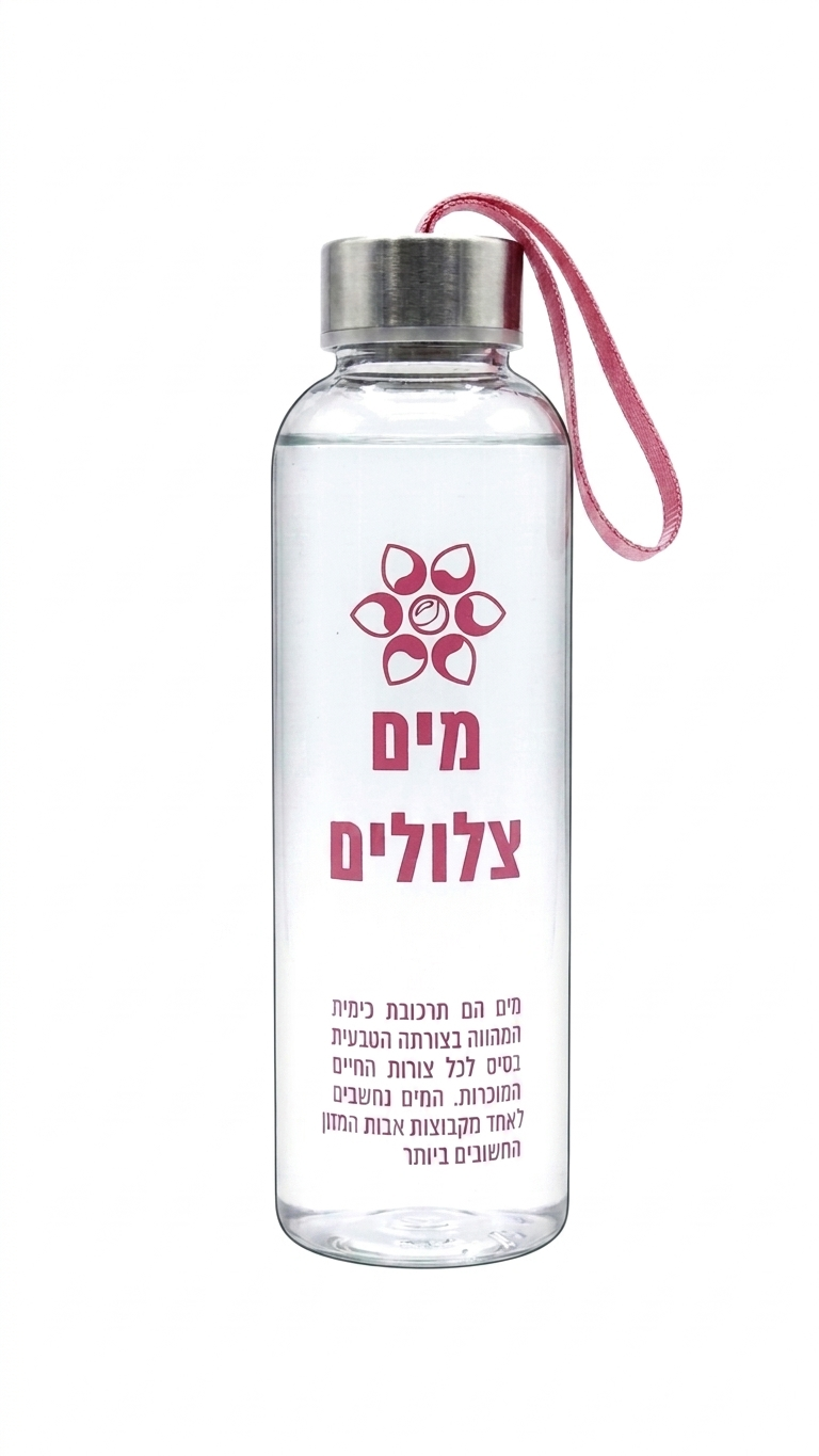 בקבוק מודפס עם רצועה 500 מ"ל - מבחר צבעים-MAMA-ורוד-סופר הום