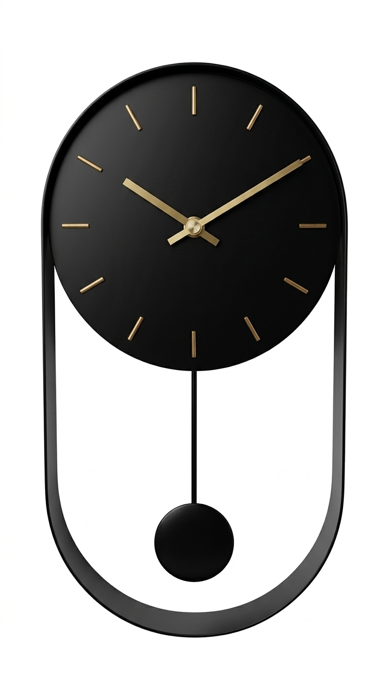 שעון מטוטלת שחור-שעון קיר-א. לויזון-סופר הום