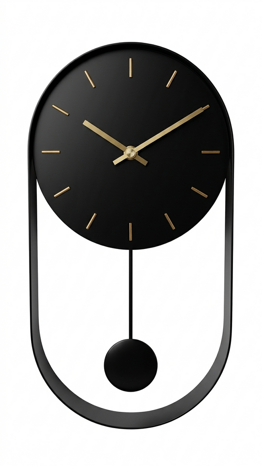 שעון מטוטלת שחור-שעון קיר-א. לויזון-סופר הום