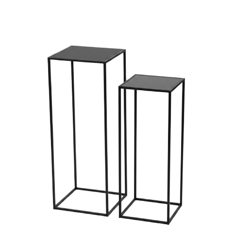 סט 2 מעמדי מתכת שחור\לבן-KashGan-שחור-סופר הום