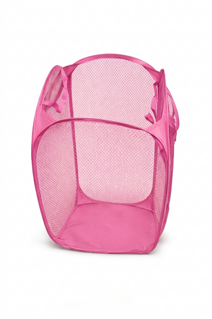 סל כביסה צבעוני נפתח 40*70 ס"מ-סל כביסה בד / רשת-סופר הום-ורוד-סופר הום