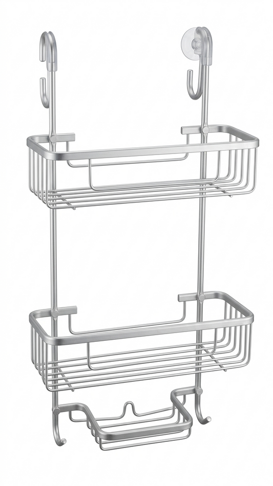 מדף למקלחון – 2 קומות-מתקן מדפים נתלה-דיקלית-סופר הום