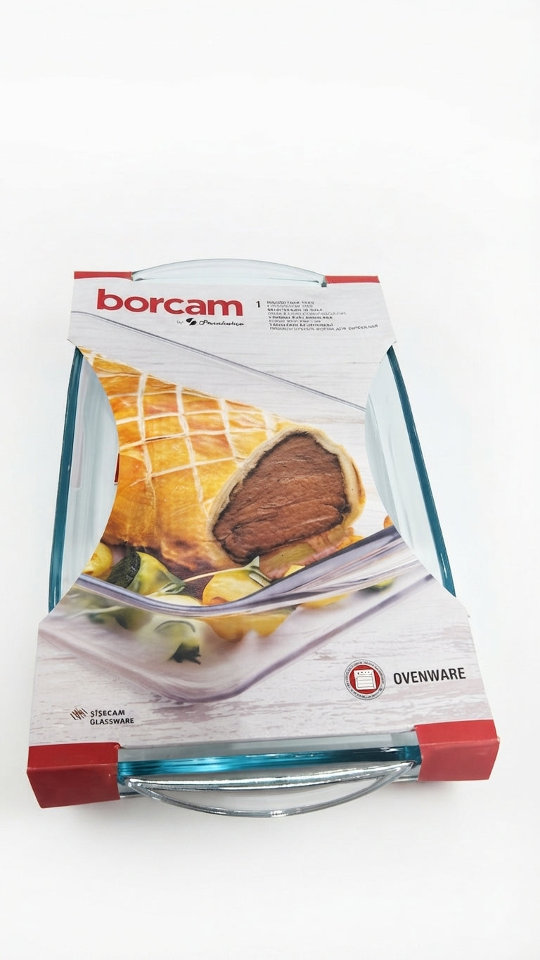 תבנית זכוכית מלבנית - 19*33 ס"מ-תבניות זכוכית-Borcam-סופר הום