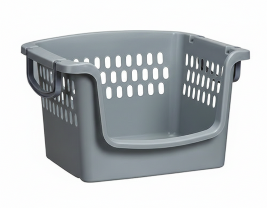 ארגונית נערמת נמוכה עם פתח קדמי - מגוון צבעים-ארגונית-SUPERHOME סופרהום-אפור-סופר הום