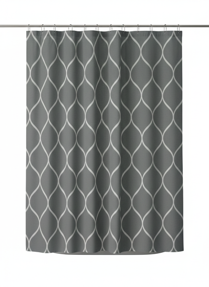 וילון אמבטיה דו שכבתי - מגוון דגמים-וילון אמבטיה-CASA EMI-אפור מדוגם-סופר הום