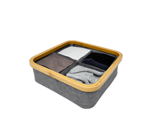 ארגונית בד - 4 תאים BAMBOO-ארגונית בד-SUPERHOME סופרהום-סופר הום