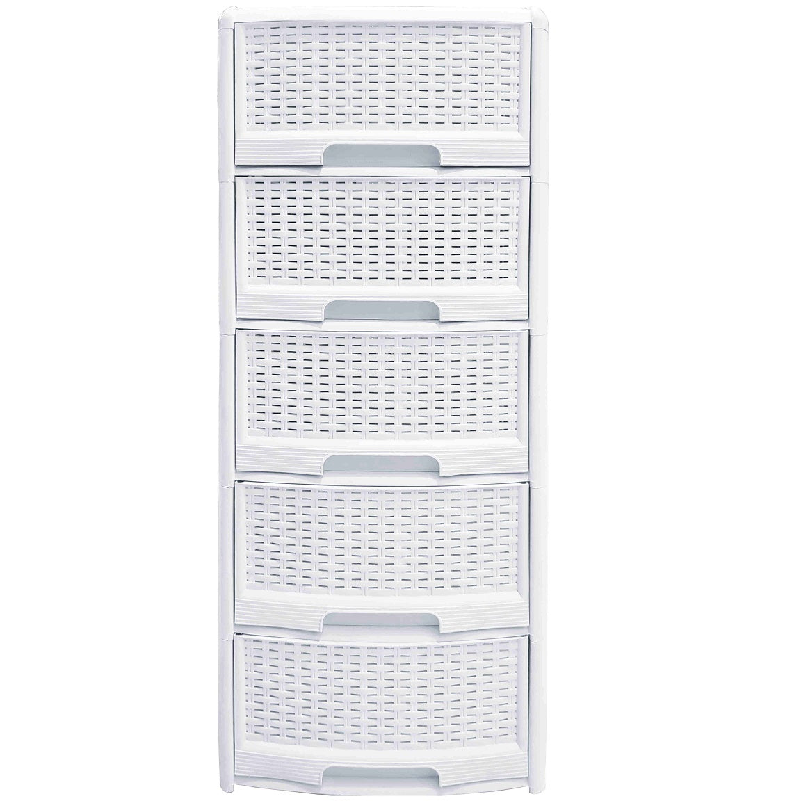 מגירון ראטן 5 קומות לבן/אפור-מגירון ראטן-Planero-לבן-סופר הום