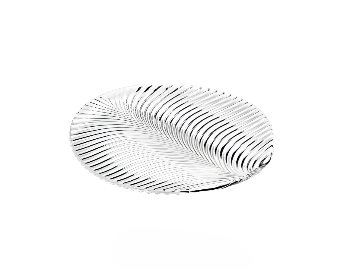 צלחת דקורטיבית קריסטל 28.5 ס"מ – דגם גלים SQ6102-4-הגשה קריסטל-EDELITA-סופר הום